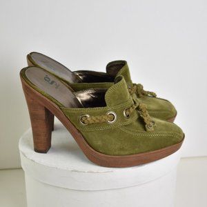 Cole Haan Heels Shoes Green Suede Soles Women